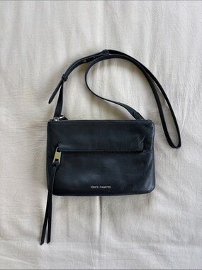 Vince Camuto Gally Black Leather Crossbody Purse